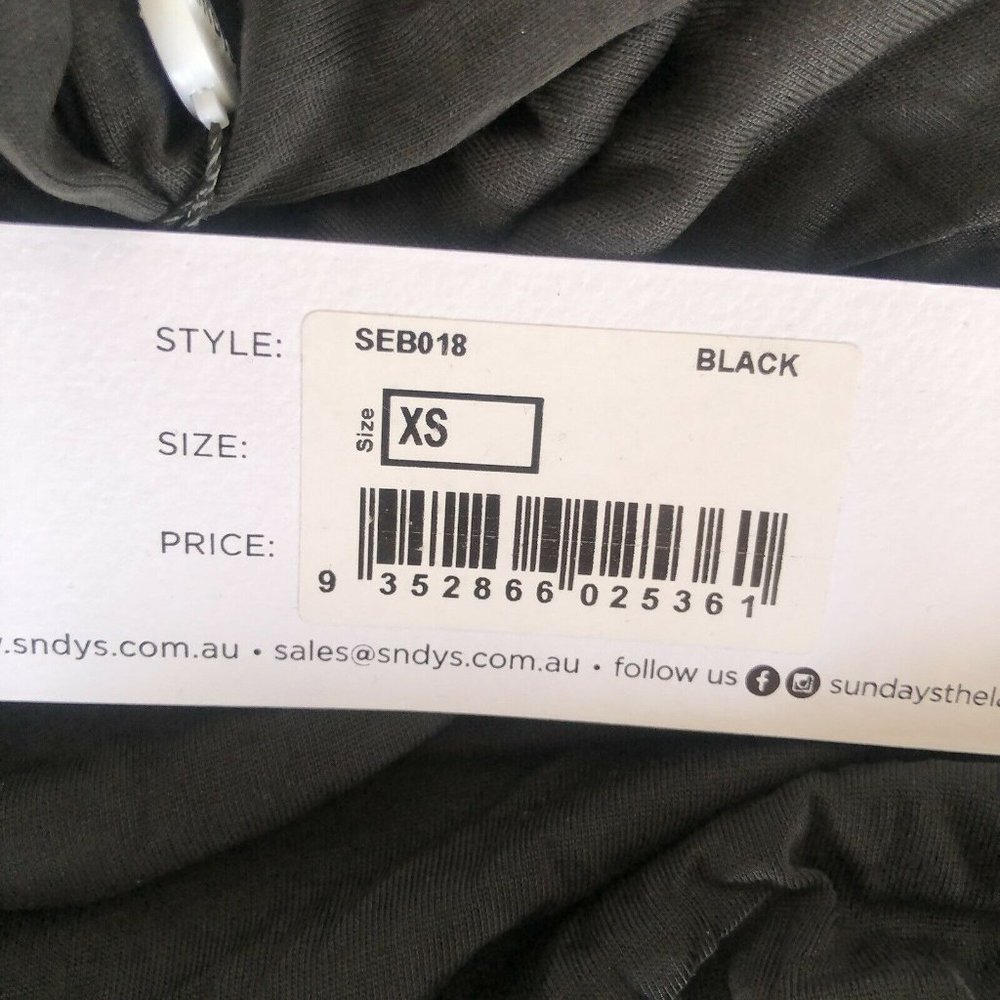 SNDYS Lounge Cyrus Bodysuit Black Long Sleeve S - Picture 6 of 6
